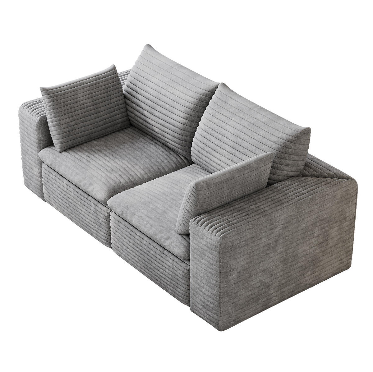 2-SITZER-SOFA aus Stoff 180 cm Grau ohne Montage mit abnehmbarer Polsterung und Schaumstoffkern - Grau, Textil (180/60/90cm) - Modfu
