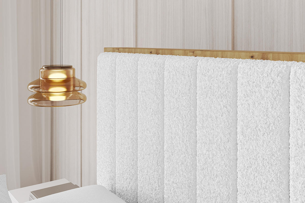 POLSTERBETT mit Bettkasten und Lattenrost, Bett mit Matratze H3/H4 - ENZO4 160x200 Weiß - Weiß, Holzwerkstoff/Textil (160/200cm) - ALTDECOR