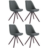 STUHL 4er Set Stoff dunkelgrau - Dunkelgrau, Textil (48/84/56cm) - CLP