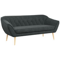 SOFA Pirs 3 Sitzer Strukture Dunkelgrau - Dunkelgrau/Braun, Holz/Textil (180/75/74cm) - MKS