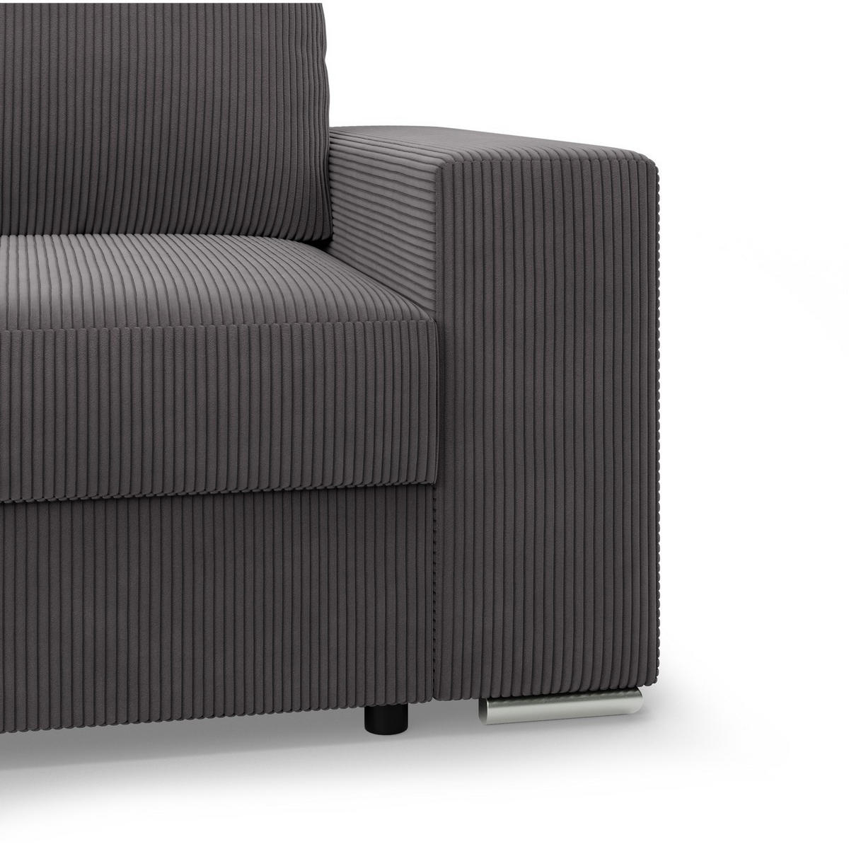 ECKSOFA MIT SCHLAFFUNKTION VELANO Dunkelgrau - Dunkelgrau, Textil (231/287cm) - Mebligo