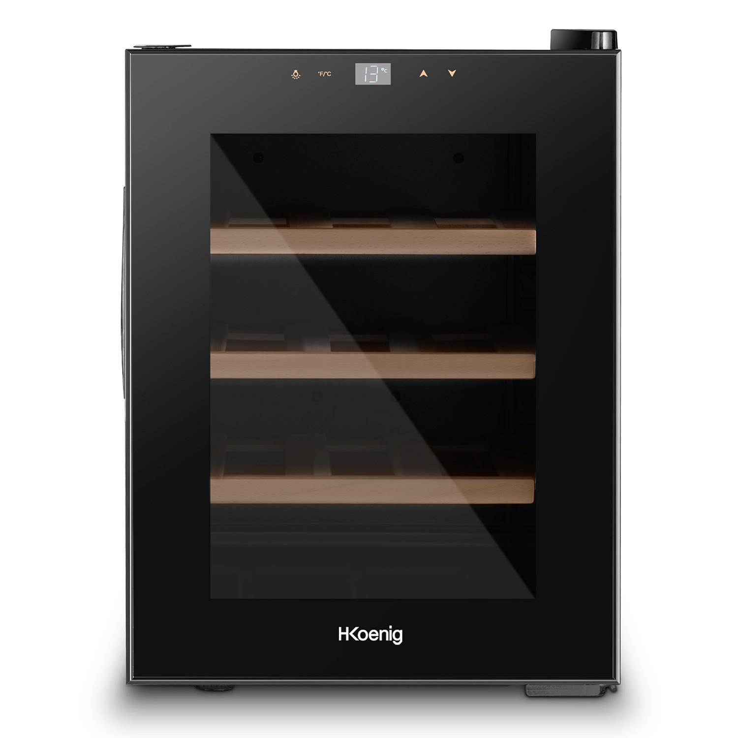 WEINKÜHLSCHRANK AGE12 Schwarz 12 Flaschen - Schwarz, Metall (34.5/47/48cm) - HKoenig