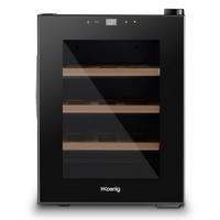 WEINKÜHLSCHRANK AGE12 Schwarz 12 Flaschen - Schwarz, Metall (34.5/47/48cm) - HKoenig