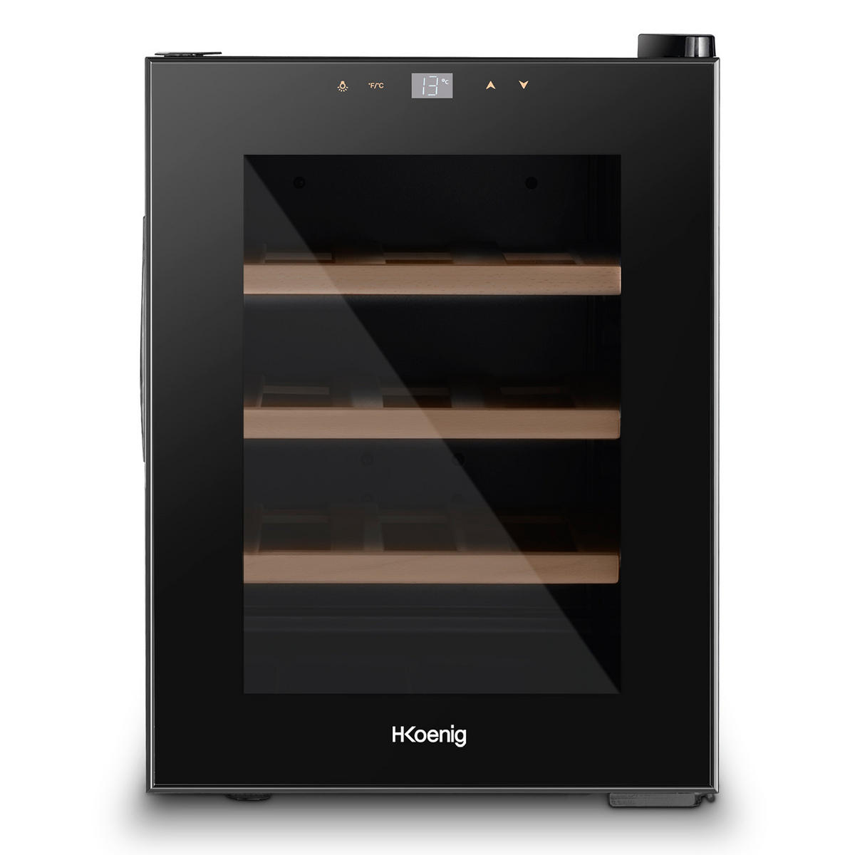 WEINKÜHLSCHRANK AGE12 Schwarz 12 Flaschen - Schwarz, Metall (34.5/47/48cm) - HKoenig