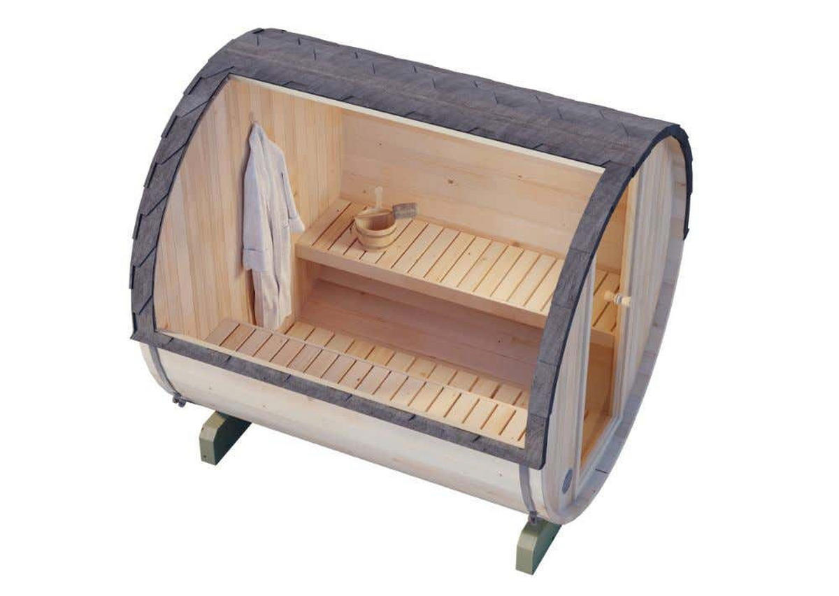 FASSSAUNA Holz Mini S - Naturfarben, Holz (199/215/220cm) - FinnTherm