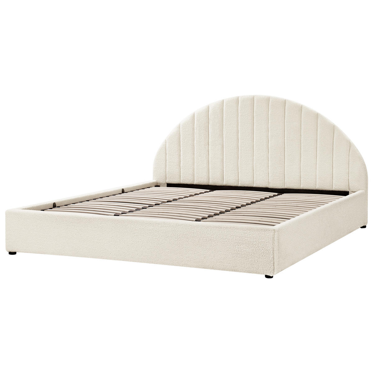 BETT mit Stauraum 180/200 cm Cremeweiß Chadenet - Weiß, Textil (180/200cm) - Beliani