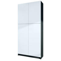AKTENSCHRANK Elona M1, Büroschrank mit Soft-Close & Push-to-Open, Schwarz/Weiß matt (82 x 184 x 37 cm) - Weiß, Holzwerkstoff (82/184/37cm) - InnoFurn