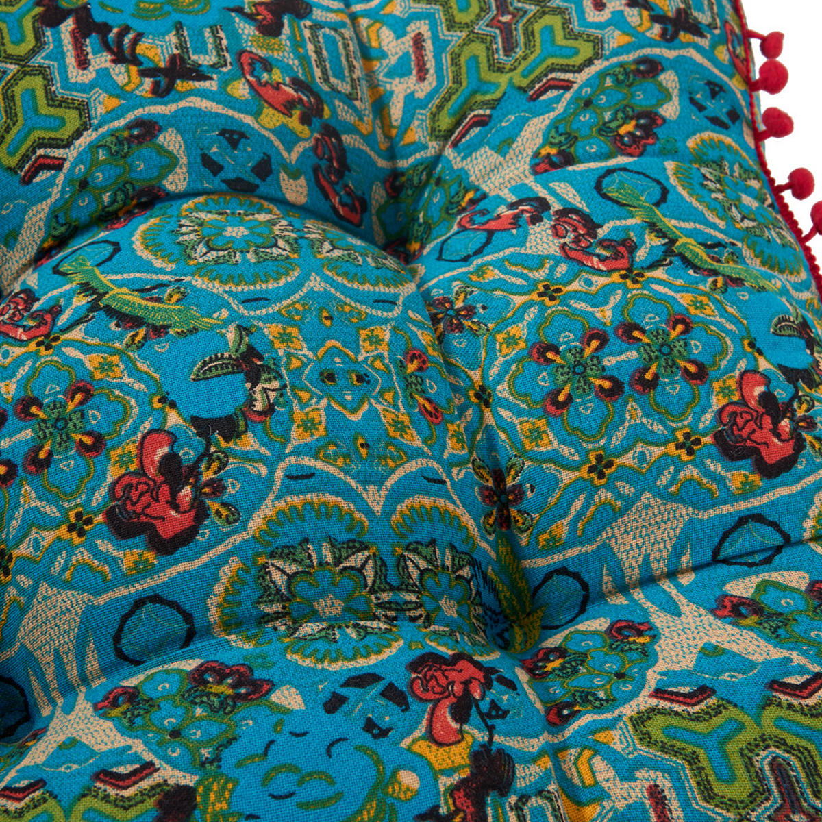 SITZKISSEN in Marokkanischer Stil Quadratisch aus Leinen-Baumwollstoff in blau Bequem & dekorativ 42 x 42 x 7 cm - Blau, Textil (42/42/7cm) - Livingandhome