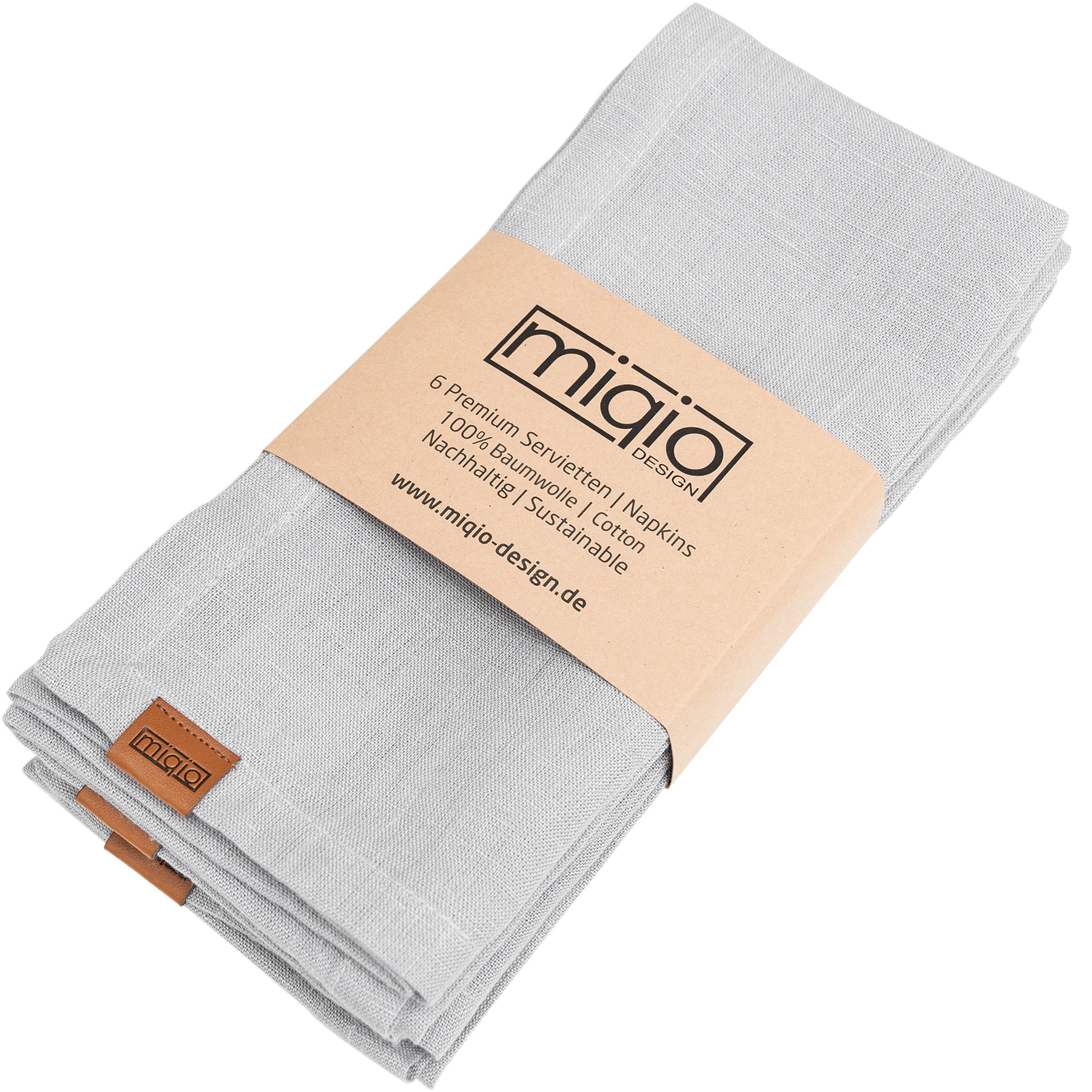 STOFFSERVIETTEN aus Baumwolle 6er-Set - Hellgrau, Textil (45/45cm) - Miqio Design