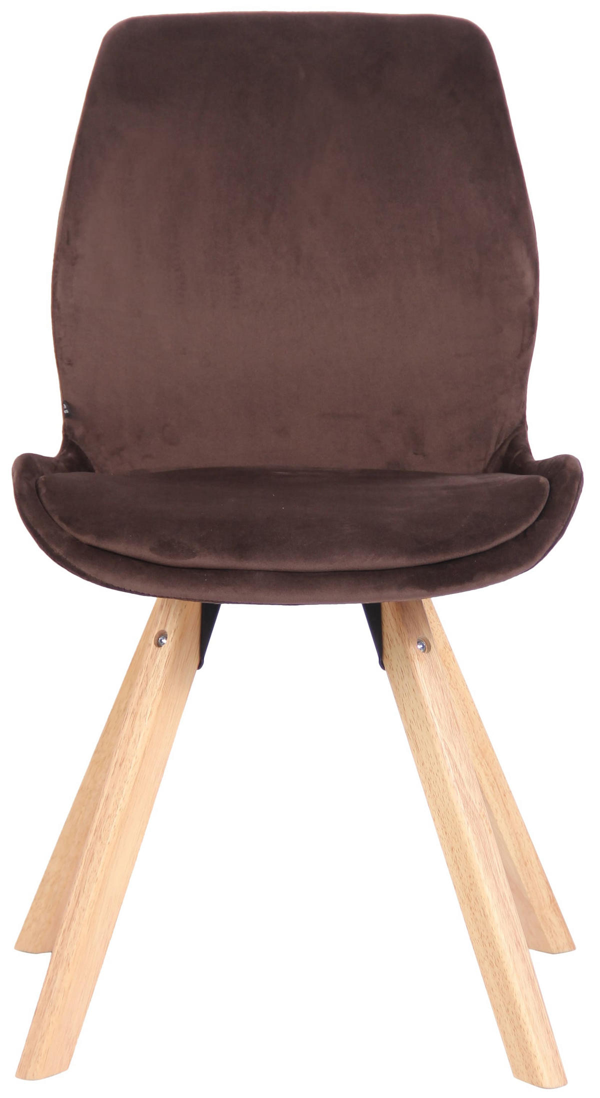 STUHL Samt braun - Eukalyptusholzfarben/Braun, Holz/Textil (49/87.5/58cm) - CLP