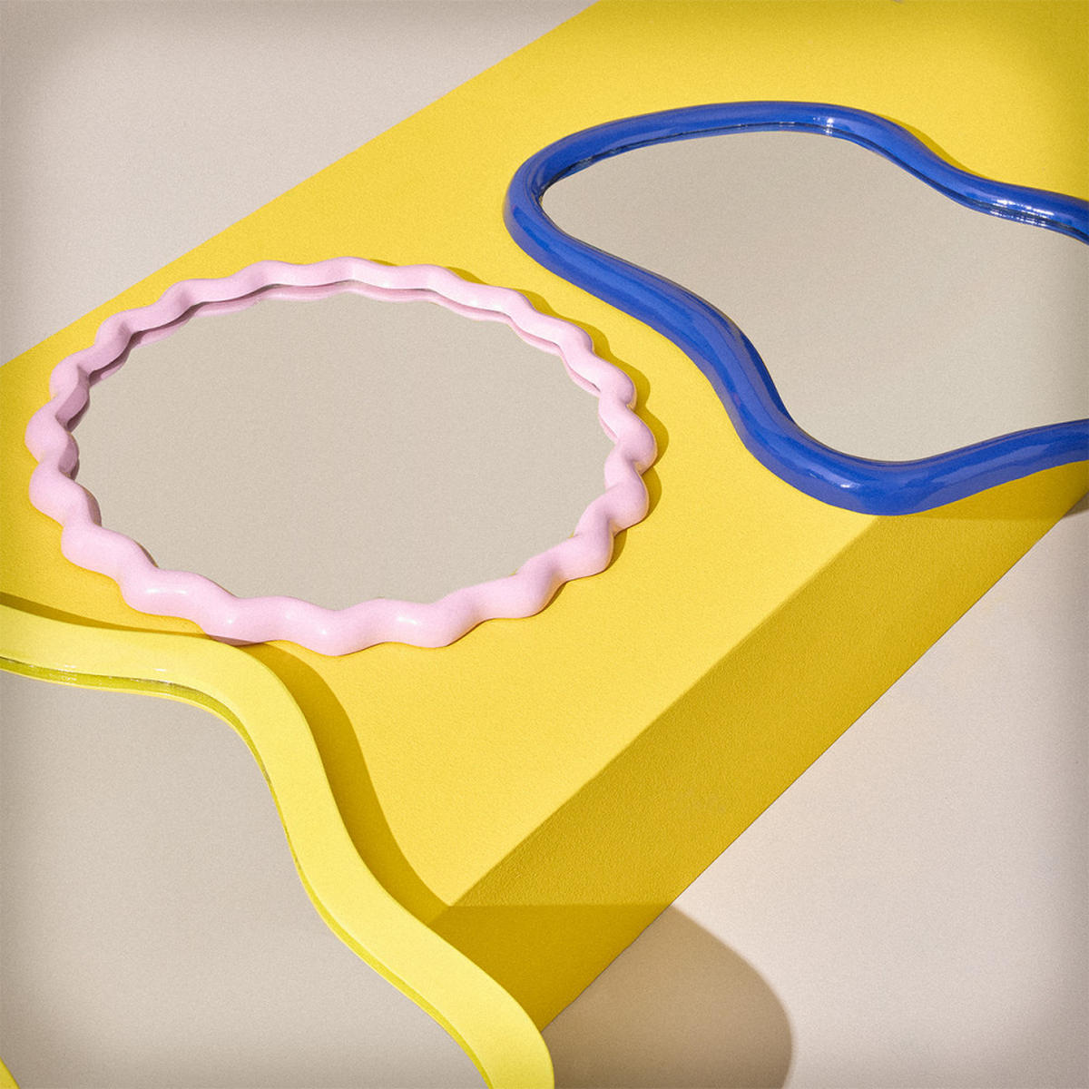 DESIGN-SPIEGEL - Glas - Rosa - Pink, Glas (40/40/2cm) - Drawer