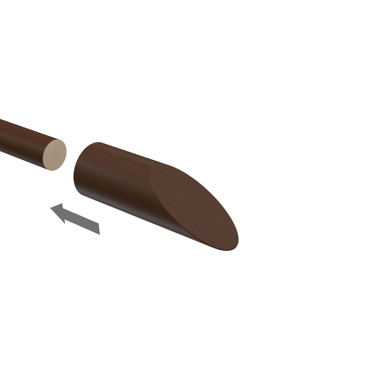 ENDSTÜCKE FÜR GARDINENSTANGEN 16 mm Ø, Franca Nussbaum, Packung 2 Stück - Nussbaumfarben, Holz (7.8/2.6/2.6cm) - INTERDECO