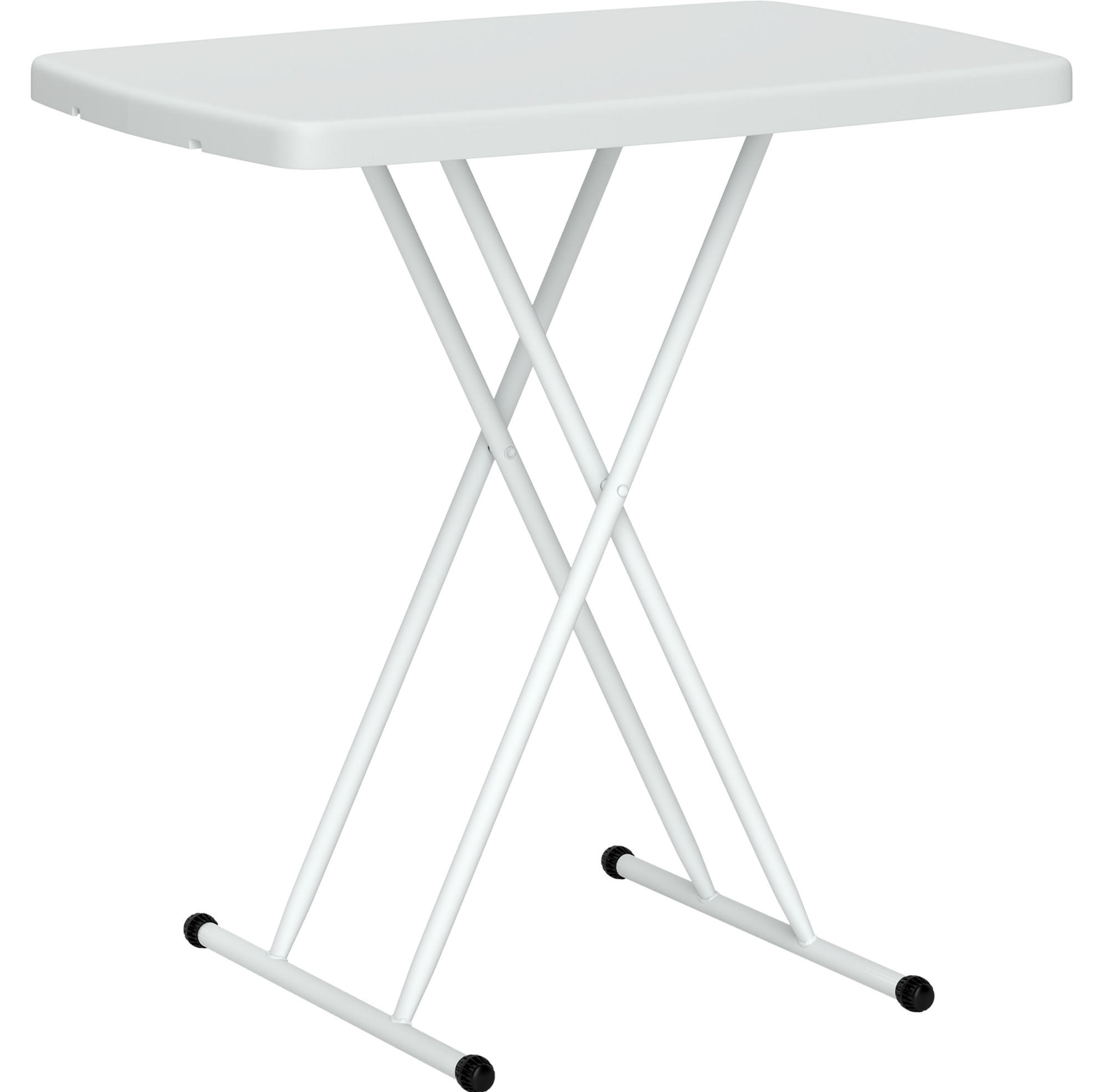 GARTENTISCH 76/50/74 cm weiß aus Kunststoff und Stahl klappbar höhenverstellbar - Naturfarben, Metall (76/50/74cm) - OKWISH
