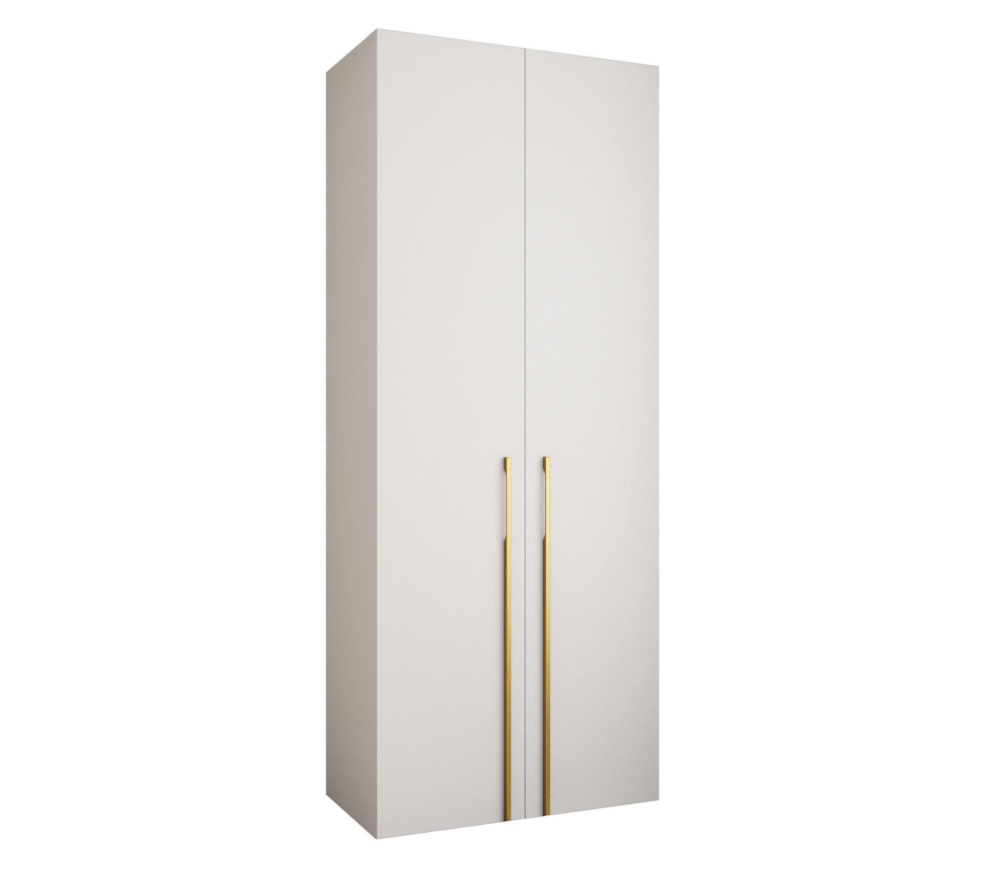 DREHTÜRENSCHRANK 245,5/100/50 2-türig - Goldfarben/Weiß, Holz/Metall (100/245.5/50cm) - Abiks Möbel