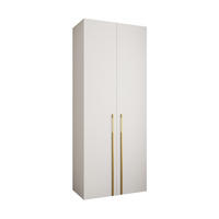 DREHTÜRENSCHRANK 245,5/100/50 2-türig - Goldfarben/Weiß, Holz/Metall (100/245.5/50cm) - Abiks Möbel