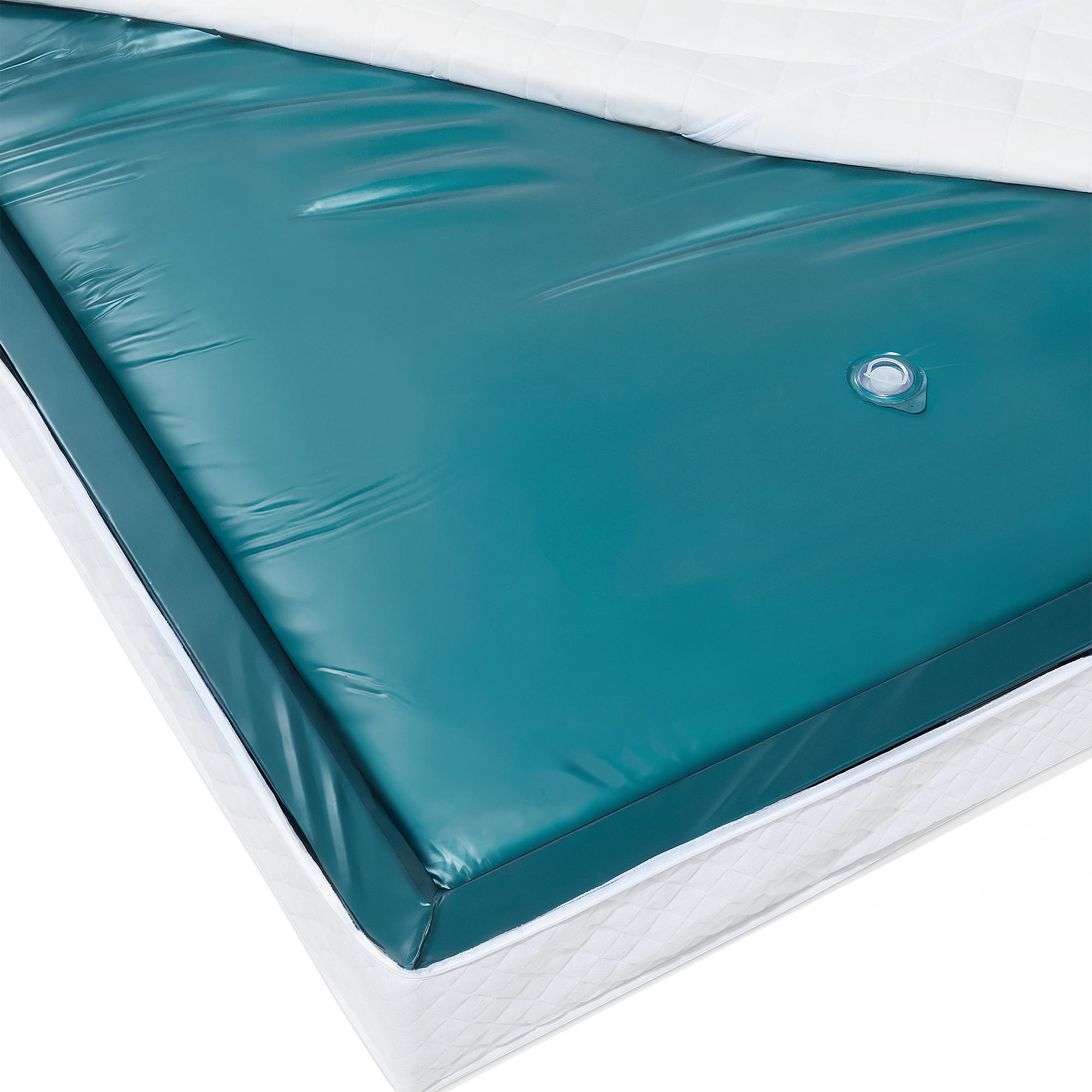 WASSERBETTMATRATZE Voll beruhigt 140/200/20 cm Mono - Blau, Textil (200/160/20cm) - Beliani