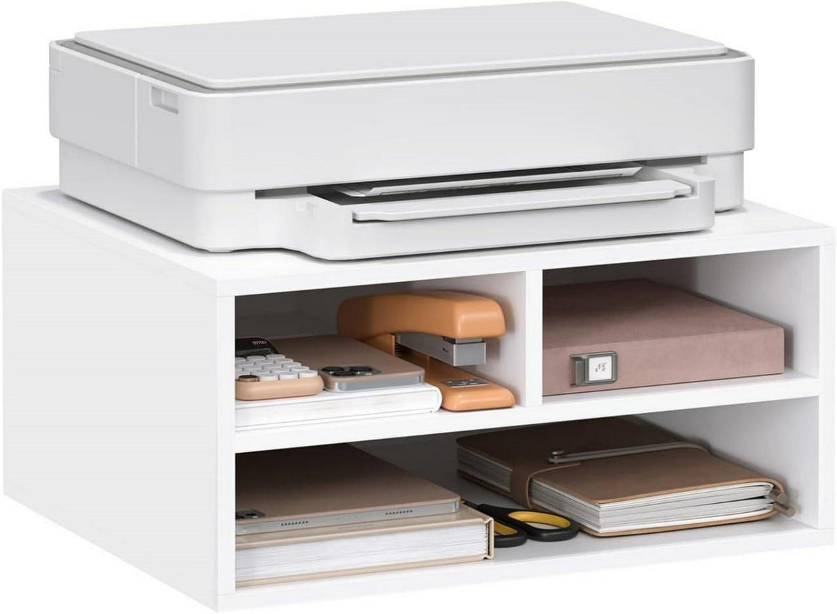 AKTENREGAL mit 3 Fächern,Druckerschrank, 47x22,5x40 cm, Weiß - Weiß, Holzwerkstoff (40/47/22.5cm) - Woltu
