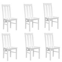STÜHLE 6ER SET Belluno Elegante Kiefer weiß (RAL9010) lackiert 43 / 42 / 96cm - Weiß, Holz/Holzwerkstoff (43/96/42cm) - Feldmann-Wohnen
