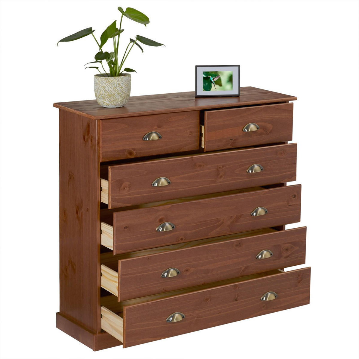 KOMMODE PARIS - Kastanienfarben, Holz (91/95/39cm) - IDIMEX