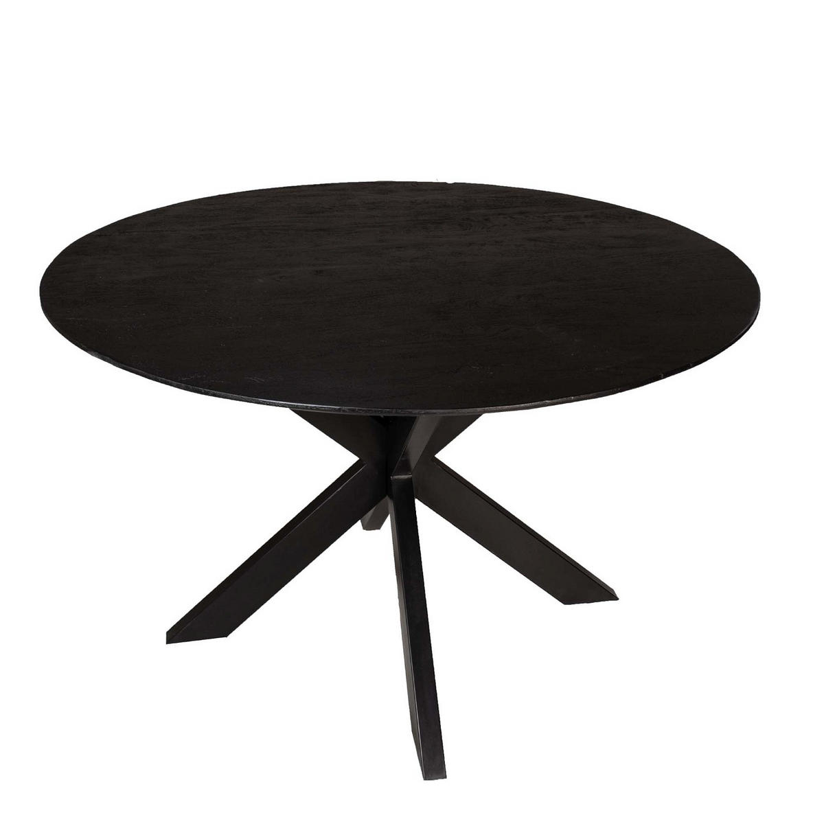 ESSTISCH rund aus Mangoholz 120cm, schwaz - Schwarz, Holz (120/120/76cm) - Giga Meubel