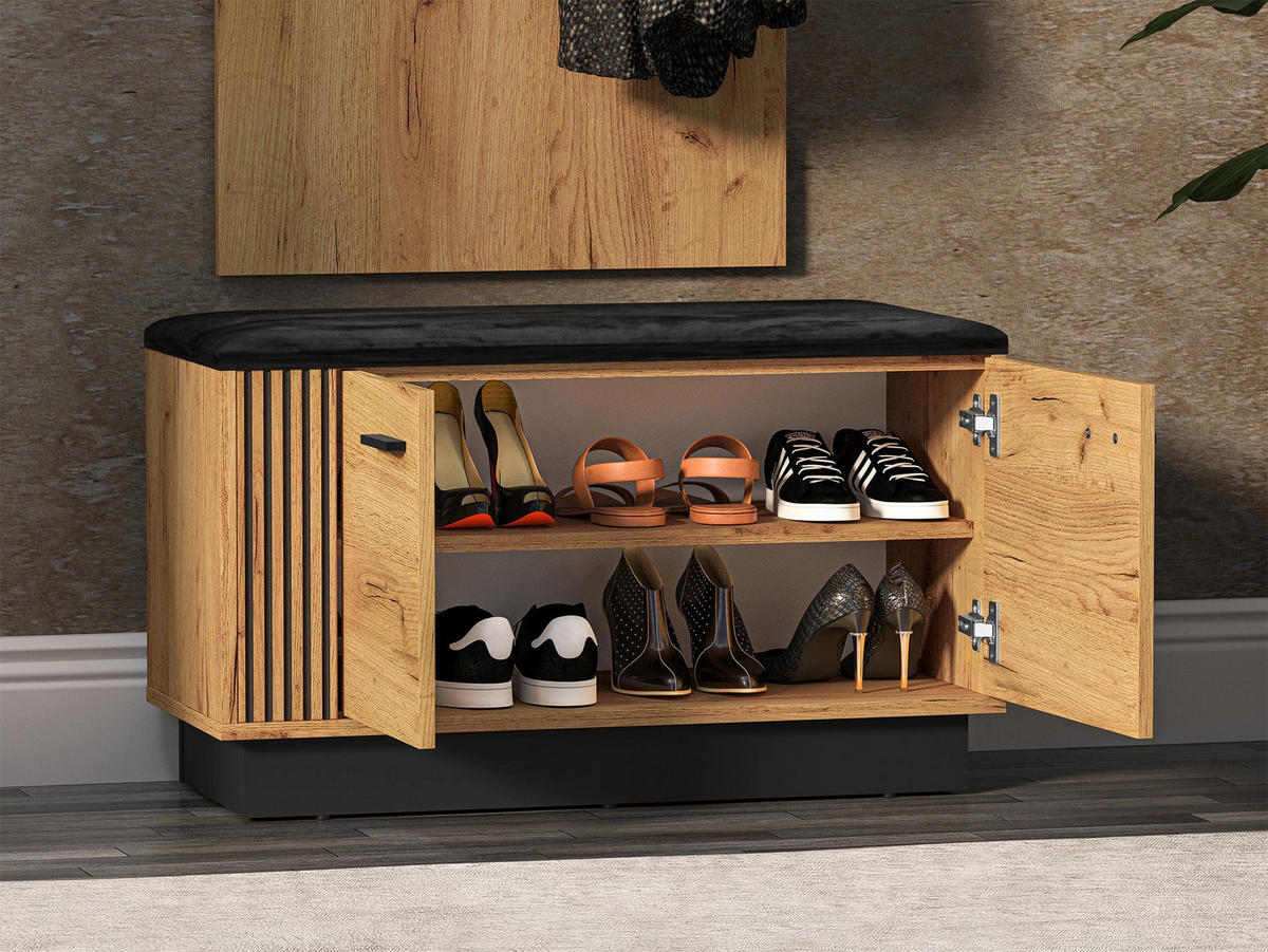 SCHUHSCHRANK Vasco Eiche 80 cm - Eichefarben, Holzwerkstoff (80/49/33.3cm) - Homebook