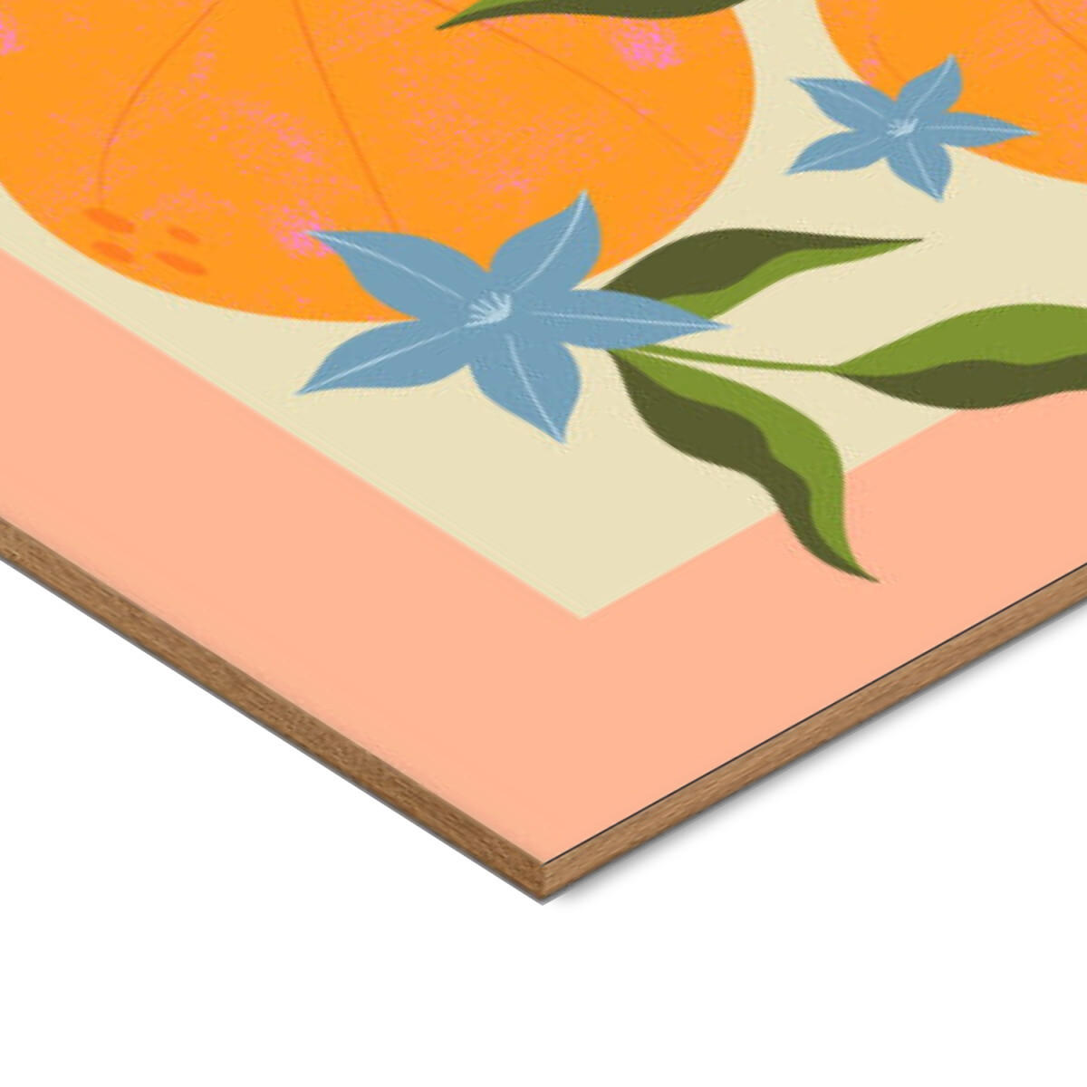 POSTER mit Rahmen Melissa Donne - Orange Branch with Flowers - Eichefarben/Multicolor, Holz/Papier (70/100cm) - Poster&Frame