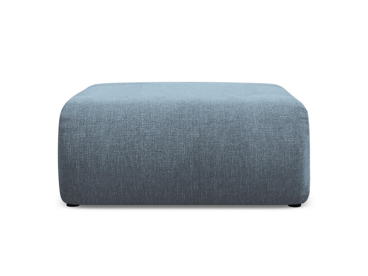 POUF Chenille Stoff Blau - Blau/Blaugrau, Kunststoff/Textil (94/40/89cm) - Makamii