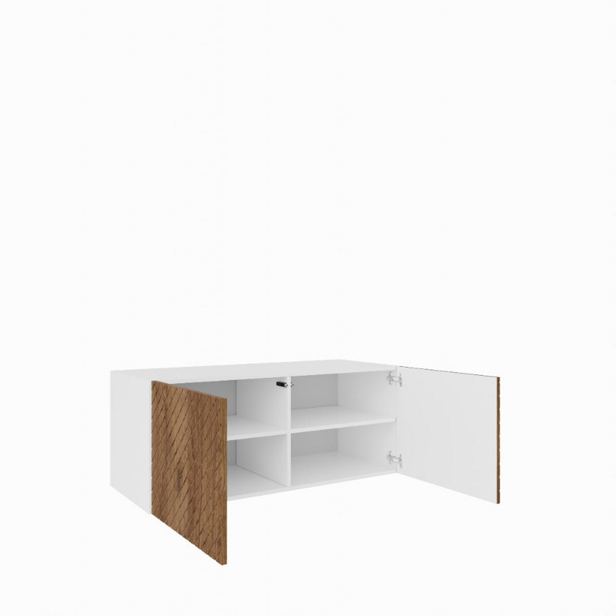 TV-SCHRANK Kaja 100 cm, zweitürig, weiß, catania - Weiß/Braun, Kunststoff (100/40/40cm) - Margaret Hadas24