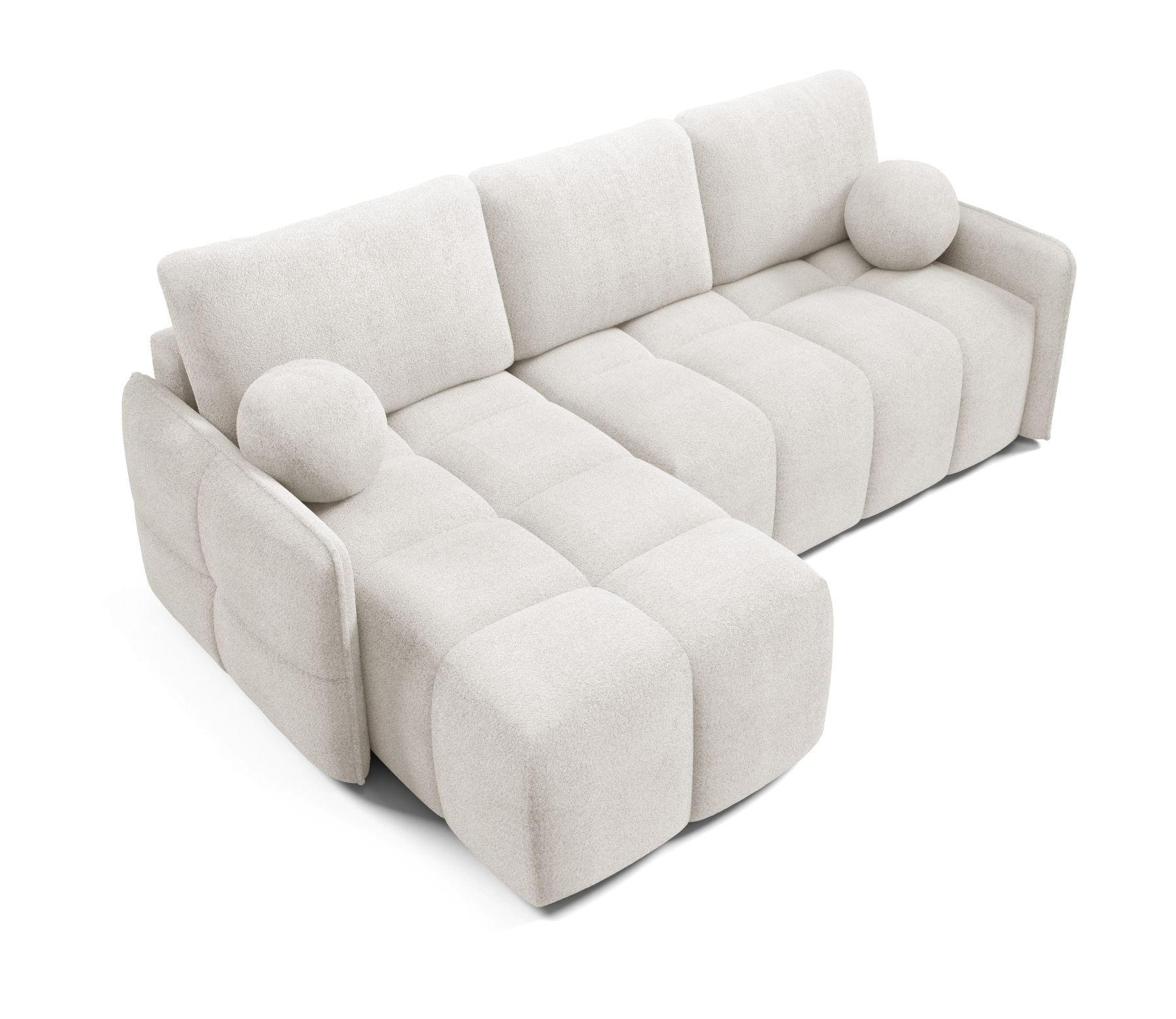 ECKSOFA Ecru MONO Mit Schlaffunktion Und Dekokissen Links - Ecru, Textil (220/145cm) - Sepro Meble