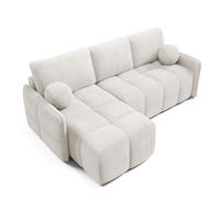 ECKSOFA Ecru MONO Mit Schlaffunktion Und Dekokissen Links - Ecru, Textil (220/145cm) - Sepro Meble