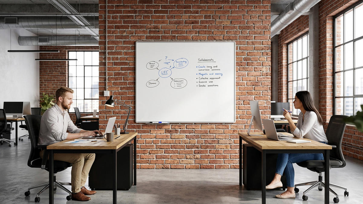 MAGNETISCHES Whiteboard - PREMIUM EXPO Alurahmen 120x100cm - Weiß, Metall (120/100/1.6cm) - ALLboards