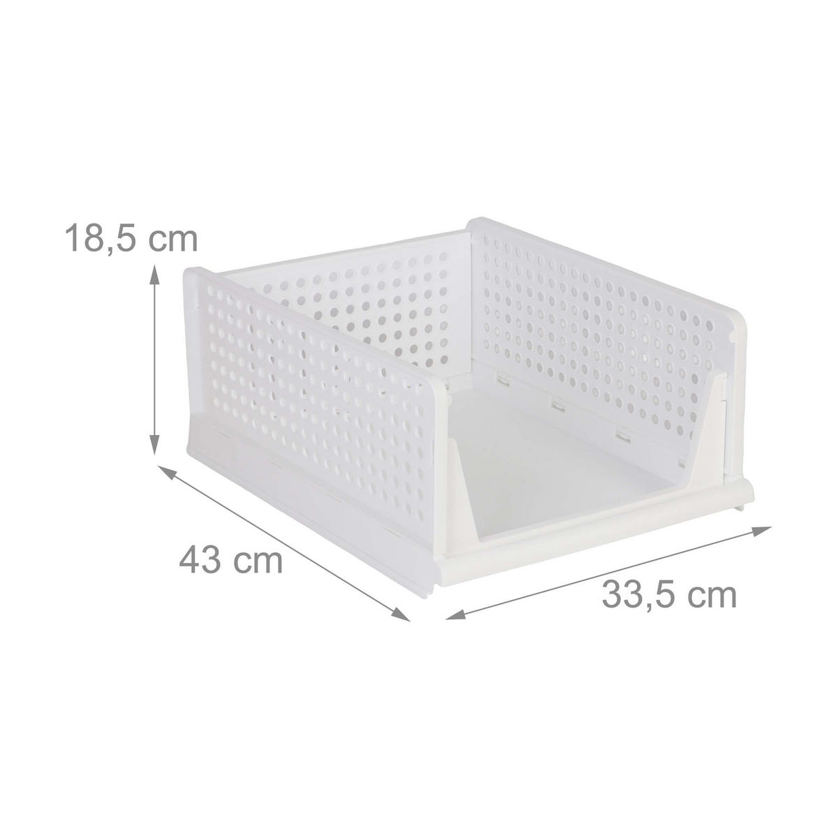 FÖRVARINGSBOX Vit 5-pack plast - Vit, Plast (33.5/18.5/43cm) - Relaxdays