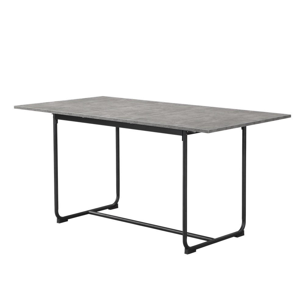 ESSTISCH PIUS 120-160/80/76 cm - Schwarz/Grau, Holzwerkstoff/Metall (120/80/76cm) - B&D Home