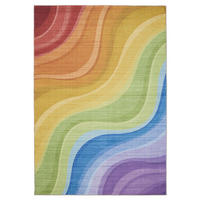 TEPPICH George waschbar 60x120 cm - Lila/Multicolor, Kunststoff (60/120cm) - benuta