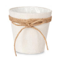 BLUMENTOPF Jute geflochten Ø 13 cm - Weiß, Paraffin (13/13cm)