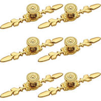 EINLOCH-GRIFF 6er-Set Vergoldet Retro Metall 120 x 20 mm Schrank Küche Schublade - Goldfarben, Metall (2.5/2/12cm) - MCBOSON