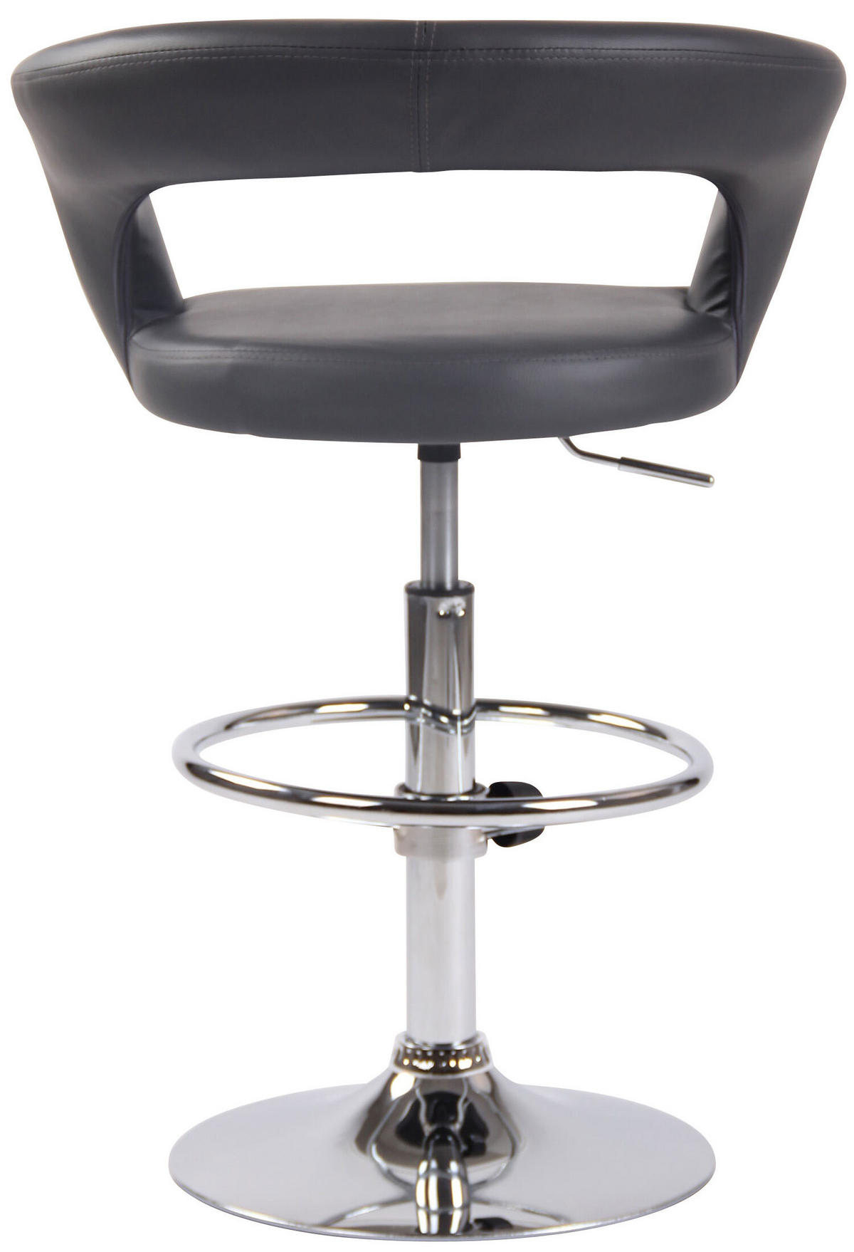 BARHOCKER Jan, Gestell Metall in Chromoptik, Kunstleder Grau - Chromfarben/Grau, Kunststoff/Textil (58/100/47cm) - TPFLiving