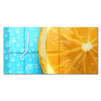 WANDUHR 60x30 cm - Horizont - Orange, Glas (60/30/0.4cm) - TULUP