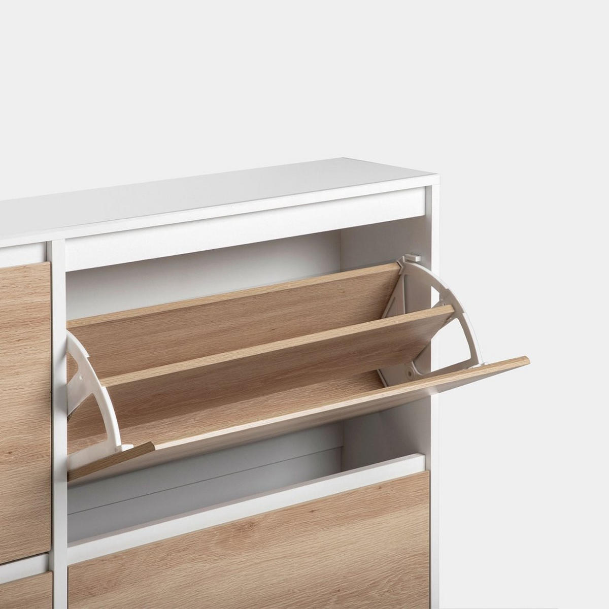 SCHUHSCHRANK DOPPELTES Kemi Zweifarbig 124 cm x 100 cm - Multicolor, Holzwerkstoff (124/100/24cm) - Klast Home