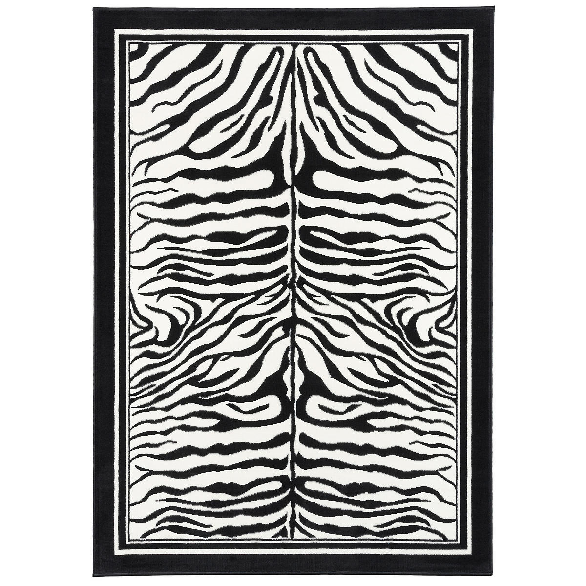 TRENDLINE TEPPICH ZEBRA - Schwarz/Weiß, Textil (160/230cm) - Pergamon