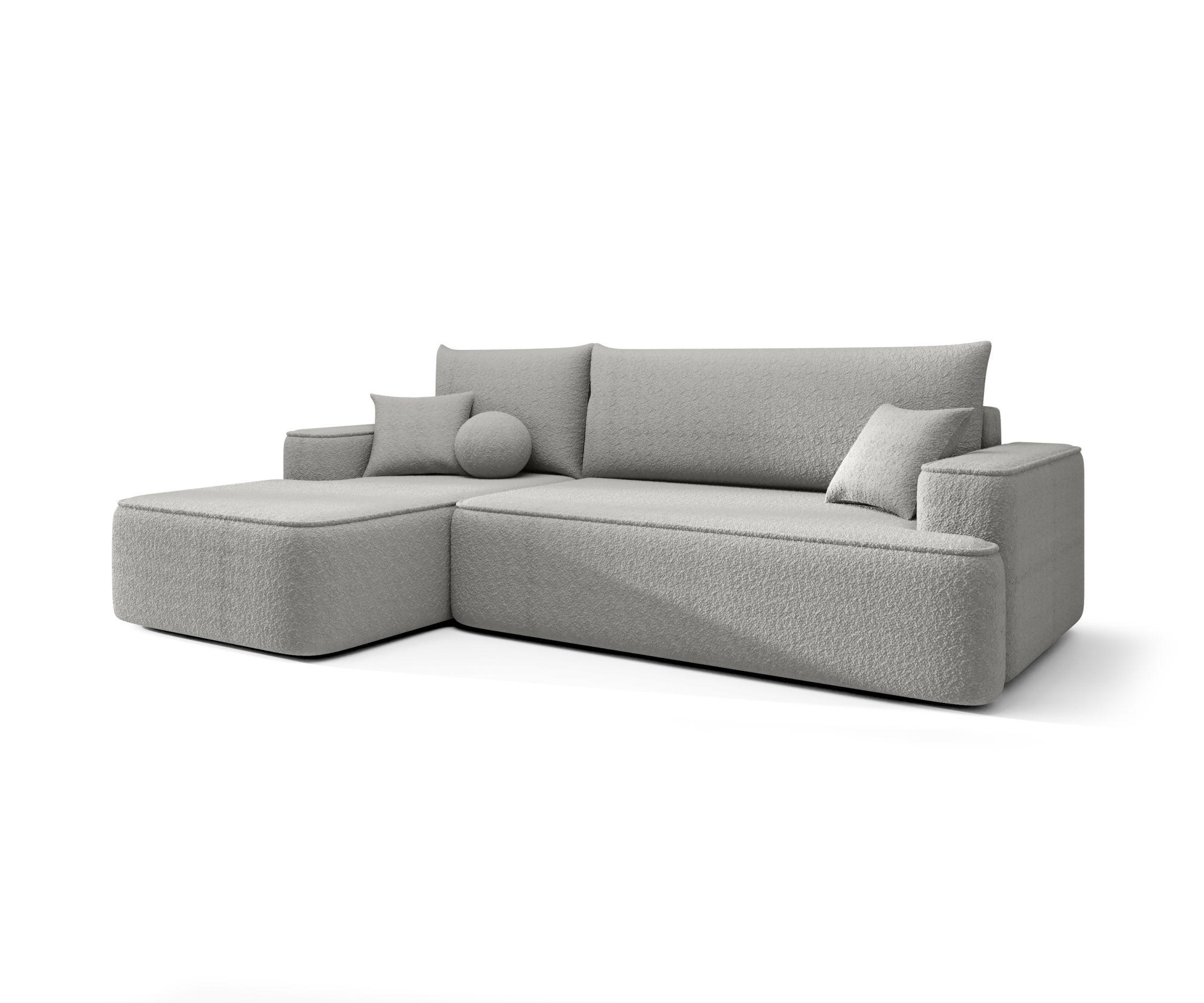 ECKSOFA mit Schlaffunktion FIGO Quelle 83 Links - Grau, Textil (250/150cm) - Bedante