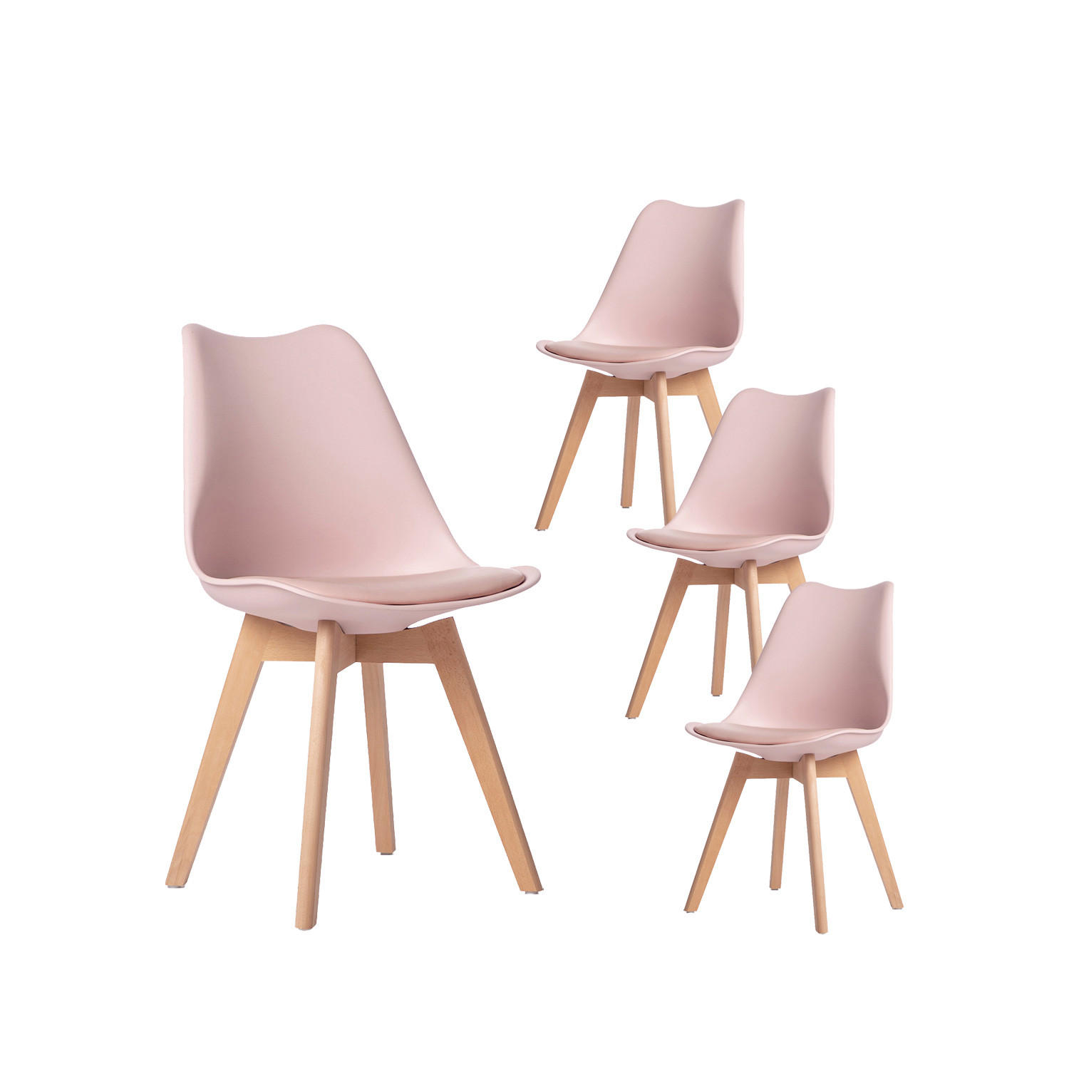 KÜCHENSTUHL Kler Rosa 49 cm x 81 cm 4er-Set - Pink, Kunststoff (49/81/57cm) - Klast Home