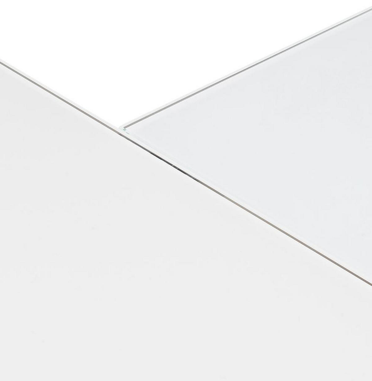 ECKSCHREIBTISCH Glas Metall Chromakzente Platzsparend KERIX, Weiß 170x160x73 cm - Weiß, Glas/Metall (160/170/73cm) - KADIMA DESIGN