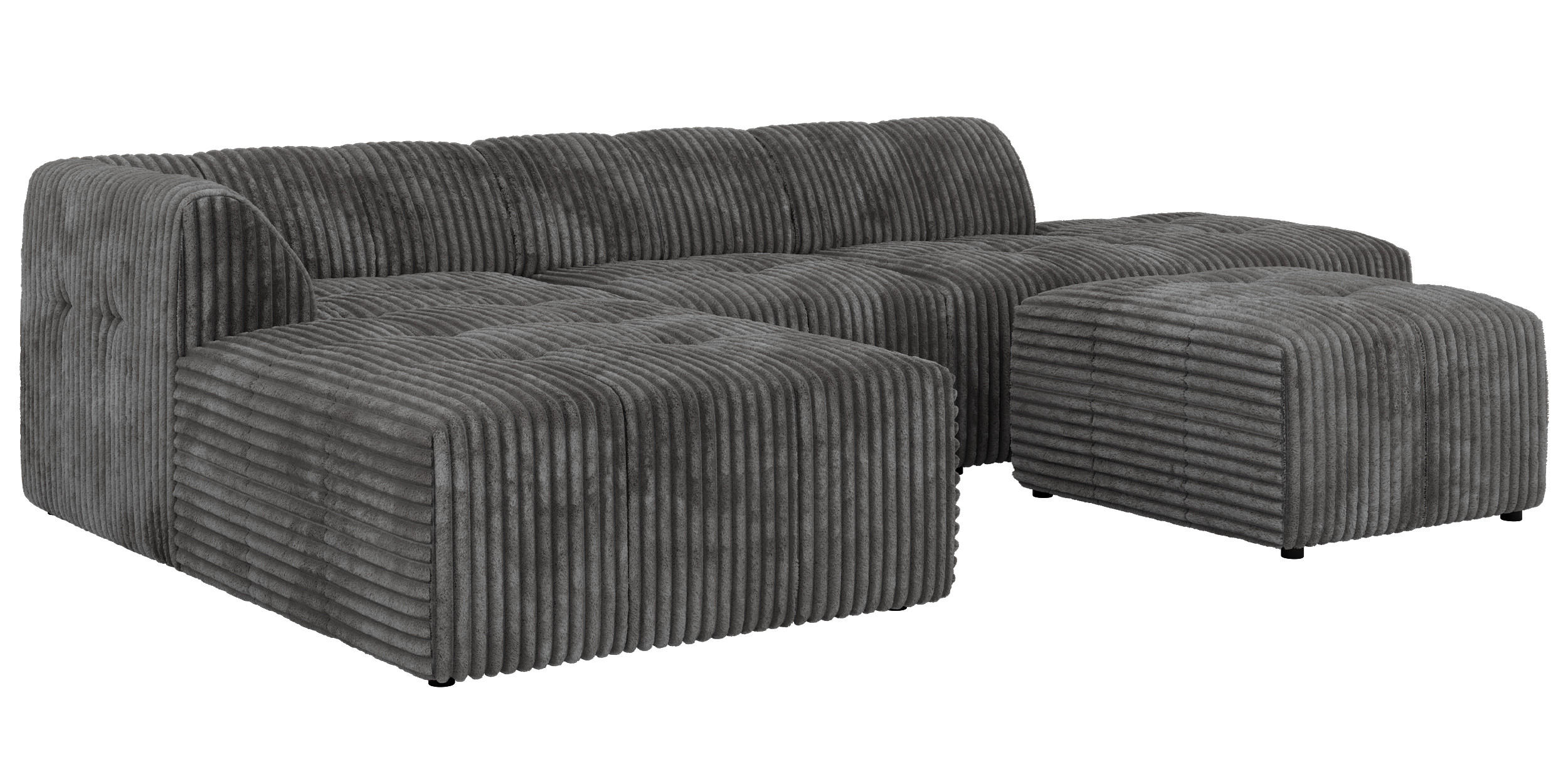 ROHOVÁ SEDAČKA GRIDA 4M L Šedá Manšestr - Vlevo - šedá/černá, textil/plast (335/176cm) - MKS