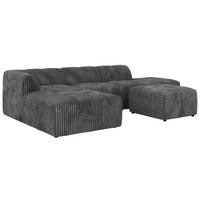 ROHOVÁ SEDAČKA GRIDA 4M L Šedá Manšestr - Vlevo - šedá/černá, textil/plast (335/176cm) - MKS