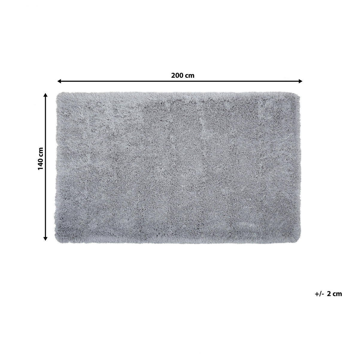 SHAGGY-TEPPICH Cide 200/140 cm - Grau, Kunststoff (140/200cm) - Beliani