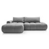 ECKSOFA Ombo Grau Velours 280 cm - Schwarz/Grau, Kunststoff/Textil (284/167cm) - Selsey