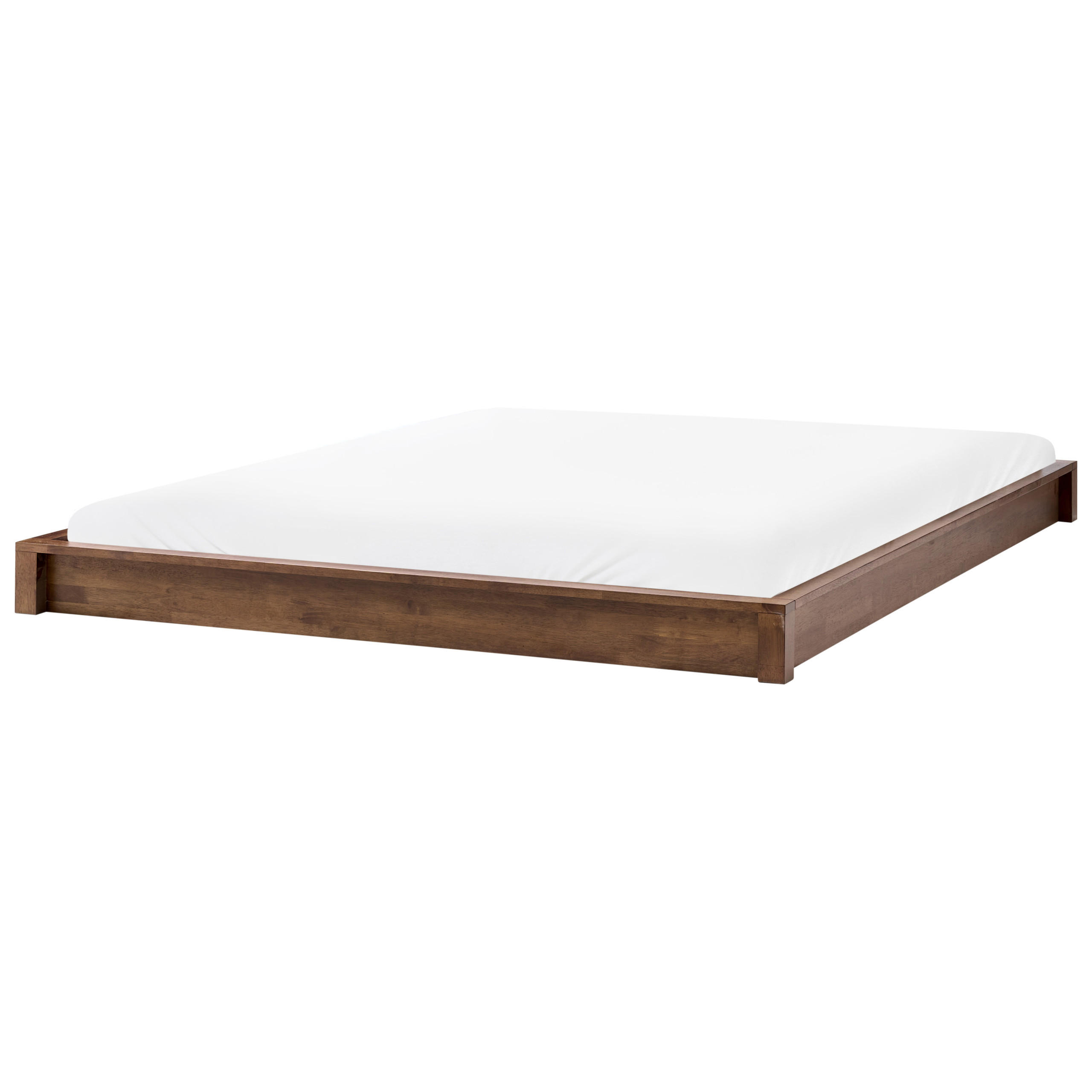 PAT fără tablie 180/200 cm lemn de cauciuc maro închis Antras - maro închis, lemn (180/200cm) - Beliani