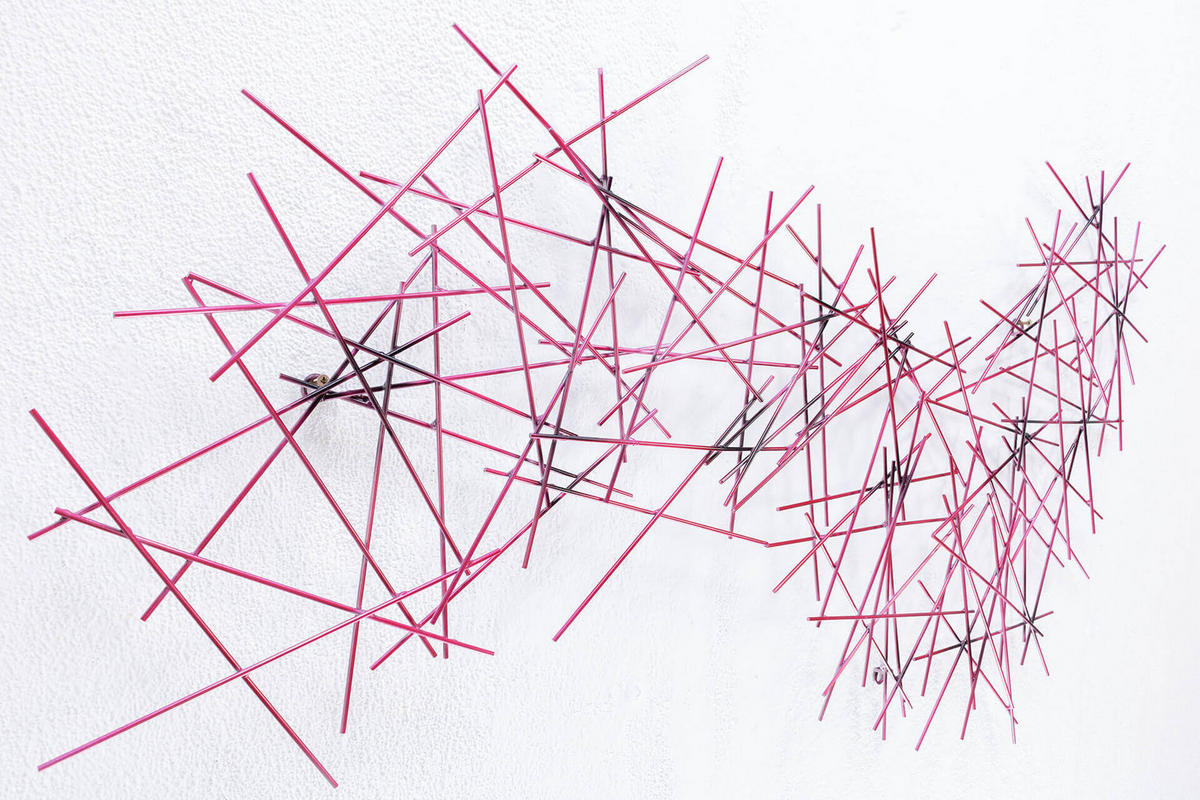 WANDDEKO Pink 111/64 cm - Pink, Metall (4.21/64/3cm) - KUNSTLOFT
