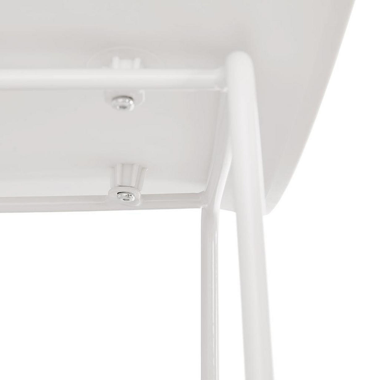 SITZHOCKER Kunststoff Metallgestell Sitzhöhe 66cm Industriedesign JORALI MINI, Weiß 48x53x85 cm - Weiß, Kunststoff/Metall (48/85/53cm) - KADIMA DESIGN